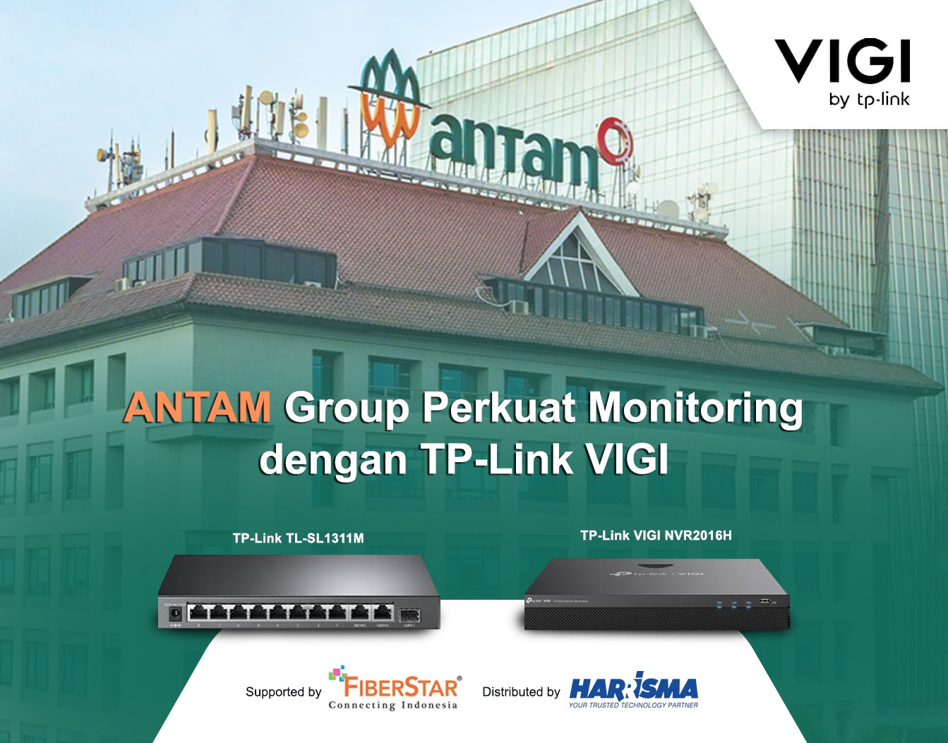 ANTAM Group Perkuat Monitoring dengan TP-Link VIGI melalui implementasi infrastruktur surveillance yang didukung oleh PT Harrisma Informatika Jaya sebagai distributor dan FIBETSTAR sebagai partner. Solusi ini dihadirkan untuk mendukung kebutuhan monitoring dan pengelolaan sistem surveillance di lingkungan operasional PT ANTAM Group. Dalam membangun sistem surveillance, keberadaan kamera bukan satu-satunya komponen yang menentukan kelancaran sistem. Infrastruktur jaringan yang menghubungkan perangkat, menyediakan daya, serta mengelola hasil rekaman juga memiliki peran penting. Karena itu, pemilihan perangkat pendukung yang sesuai menjadi bagian penting dalam membangun sistem yang dapat bekerja secara optimal. Pada implementasi ini, digunakan 19 unit TP-Link TL-SL1311MP dan 19 unit VIGI NVR2016H sebagai bagian dari infrastruktur surveillance yang diterapkan untuk PT ANTAM Group. Infrastruktur PoE untuk Mendukung Sistem Surveillance TP-Link TL-SL1311MP merupakan unmanaged PoE+ switch yang dirancang untuk menghubungkan berbagai perangkat jaringan sekaligus menyediakan daya melalui kabel Ethernet. Perangkat ini memiliki 8 port PoE+ 10/100 Mbps, 2 port Gigabit RJ45, dan 1 port Gigabit SFP, dengan total PoE power budget hingga 124 W. Dalam implementasi ini, penggunaan 19 unit TL-SL1311MP membantu membangun infrastruktur jaringan yang mendukung perangkat surveillance secara lebih praktis. Teknologi PoE memungkinkan data dan daya dikirim melalui satu kabel untuk perangkat yang kompatibel, sehingga kebutuhan instalasi dapat dibuat lebih sederhana. Selain itu, TL-SL1311MP juga memiliki fitur PoE Auto Recovery yang dapat mendeteksi perangkat PoE yang tidak merespons dan melakukan reboot secara otomatis. Fitur ini membantu menjaga kestabilan perangkat yang terhubung tanpa harus selalu melakukan restart secara manual. Perangkat ini juga mendukung Extend Mode hingga 250 meter untuk transmisi data dan daya, sehingga dapat menjadi pilihan untuk kebutuhan deployment pada area yang lebih luas. VIGI NVR2016H untuk Pengelolaan Surveillance Selain infrastruktur jaringan, sistem surveillance membutuhkan perangkat yang dapat mengelola dan menyimpan hasil rekaman. Untuk kebutuhan tersebut, project ini menggunakan 19 unit TP-Link VIGI NVR2016H. Dengan NVR sebagai bagian dari sistem, data dari perangkat surveillance dapat dikelola dan direkam secara terpusat. Kombinasi antara NVR dan infrastruktur PoE membuat sistem dapat dibangun secara lebih terstruktur, mulai dari konektivitas perangkat hingga pengelolaan rekaman. Karena itu, pemilihan TL-SL1311MP dan VIGI NVR2016H tidak hanya mempertimbangkan fungsi masing-masing perangkat, tetapi juga bagaimana keduanya dapat mendukung kebutuhan sistem secara keseluruhan. Dukungan Garansi untuk Penggunaan Jangka Panjang Untuk kebutuhan operasional seperti PT ANTAM Group, keandalan perangkat bukan satu-satunya pertimbangan. Dukungan purna jual juga menjadi bagian penting untuk menjaga keberlangsungan investasi teknologi. Kedua produk yang digunakan dalam implementasi ini didukung garansi hingga 5 tahun dengan skema penggantian unit baru, sesuai dengan ketentuan garansi yang berlaku. Dukungan tersebut memberikan nilai tambah bagi pengguna, terutama ketika perangkat menjadi bagian dari infrastruktur operasional yang digunakan dalam jangka panjang. Project ini juga menunjukkan kolaborasi antara PT Harrisma Informatika Jaya sebagai distributor dan FIBETSTAR sebagai partner, dalam menghadirkan solusi teknologi TP-Link untuk kebutuhan PT ANTAM Group. Bagi Harrisma, peran sebagai distributor tidak hanya menyediakan produk, tetapi juga mendukung partner dalam menghadirkan solusi teknologi yang sesuai dengan kebutuhan pelanggan. Melalui kolaborasi yang kuat dengan partner, Harrisma terus memperluas akses terhadap solusi networking dan surveillance berkualitas untuk berbagai kebutuhan industri. Dengan implementasi 19 unit TP-Link TL-SL1311MP dan 19 unit VIGI NVR2016H, sistem yang diterapkan untuk PT ANTAM Group didukung oleh infrastruktur PoE dan perangkat NVR yang saling melengkapi. PT Harrisma Informatika Jaya akan terus mendukung partner seperti FIBETSTAR melalui ketersediaan produk, dukungan distribusi, dan solusi teknologi dari brand terpercaya untuk membantu menjawab kebutuhan bisnis dan operasional pelanggan di Indonesia.